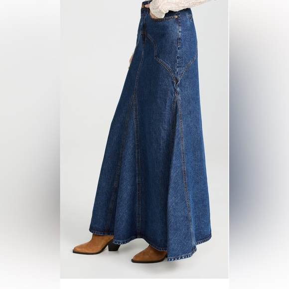 Zimmermann Luminosity Denim Maxi Skirt NWT Size 12 - Picture 4 of 12
